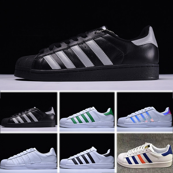 2019 Super Star White Hologram Iridescent Junior Superstars 80s Pride Womens Mens Trainers Superstar Casual Shoes Size 36-45