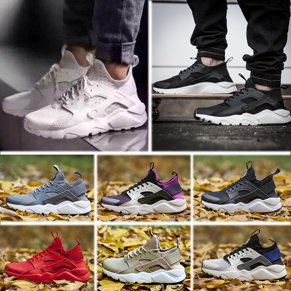 2018 Air Huarache 4 Men Women Running Shoes All White Huraches Zapatos Ultra Breathe Huaraches Mens Trainers Hurache Sports Sneakers