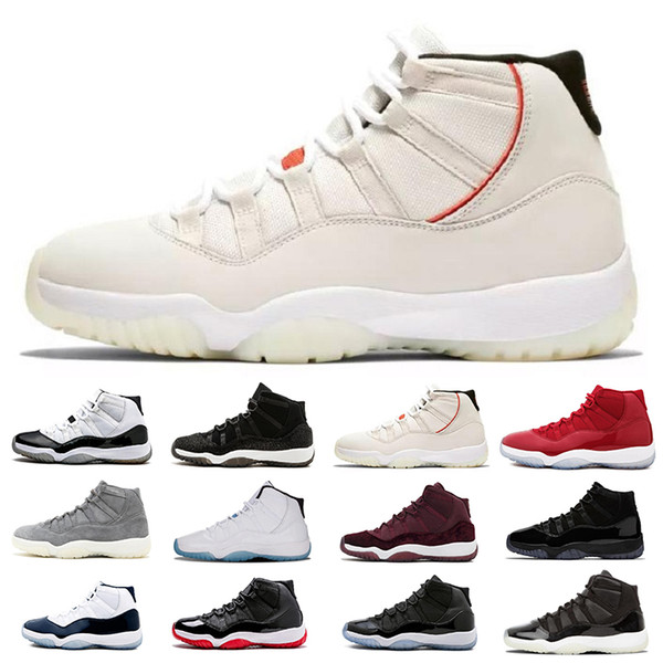 Concord High 45 11 XI 11s Cap and Gown PRM Heiress Gym Red Chicago Platinum Tint Space Jams Men Basketball Shoes sports Sneakers