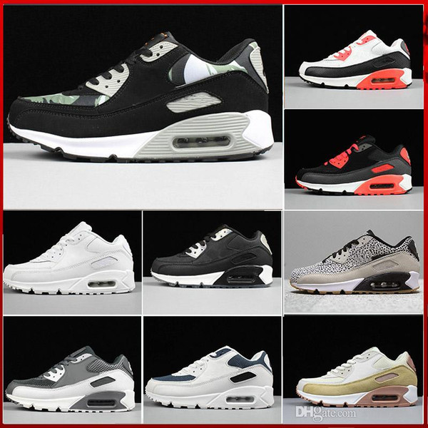 2019 Wholesale Fashion Men running Shoes Classic 90 Men and women Running Shoes Sports Trainer Cushion 90 Surface Breathable Sports Shoes