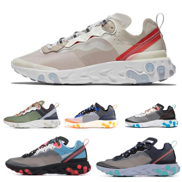 React Element 87 Undercover running shoes for men women white black NEPTUNE GREEN blue mens trainer breathable sports sneakers