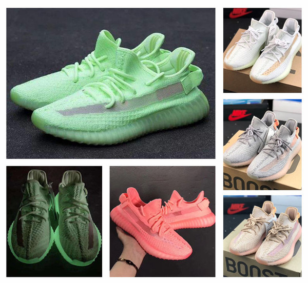 2019 NEW Glow In The Dark Static Sesame Butter 350 v2 Semi Frozen Yellow Beluga 2.0 Orange Zebra Black Red Kanye West Running Shoes danboss