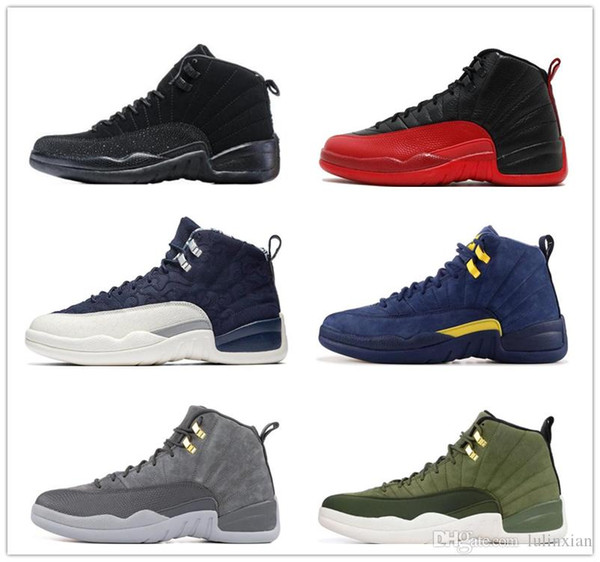 2019 New 12 12s basketball shoes XII Men Winterized Gym red CNY flu game GAMMA BLUE Dark grey the master taxi sports sneakers danboss