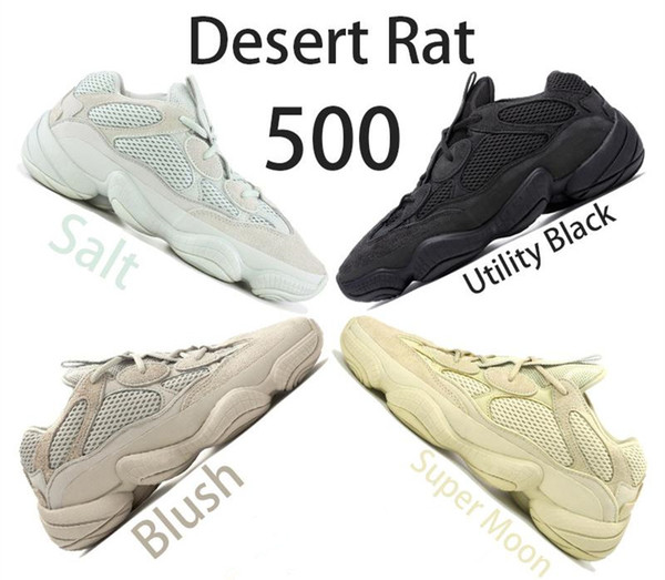 Kanye West 500 Desert Rat Blush 500s Salt Super Moon Yellow Utility Black running shoes for men women sport sneakers