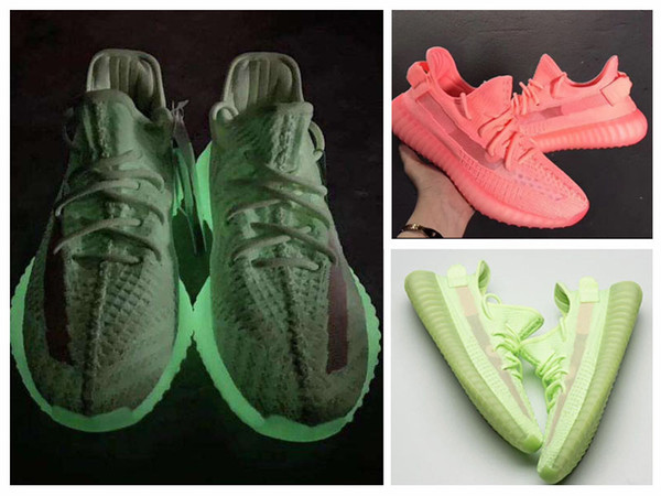 GID new V2 3M Reflective Static Running Shoes Kanye West 2.0 Glow In The Dark Women Fashion Sport Athletics Sneakers Size 36-46 danboss