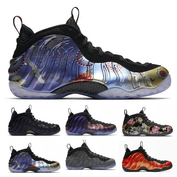 with box Air Penny Hardaway Fruity Pebbles Olympic USA Eggplant Royal Basketball Shoes Cheap Boys Youth Air Foam One Sneakers danboss