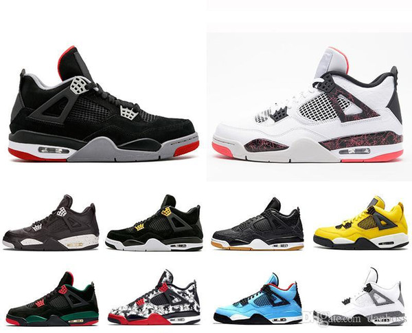 with box Travis 4 Cactus Jack 4s IV Raptors Basketball Shoes 4s White Cement Black Red 4 Pale Citron Fashion Sneakers Sports Shoes danboss