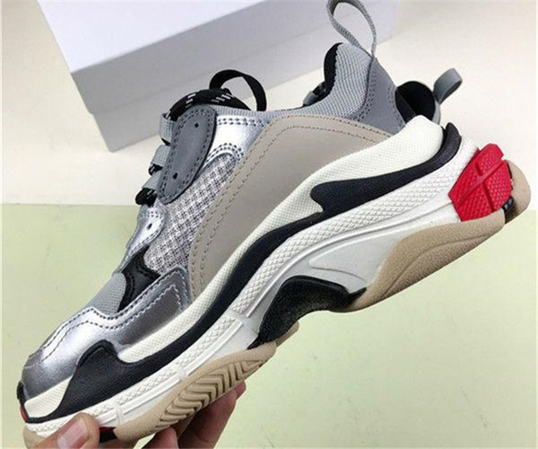 2018 New Unveils Original Triple S Running Shoe Man Woman Sneaker Mixed Colors Thick Heel Dad Trainer Shoes Size 36-45