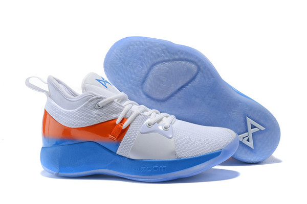 new sale Paul George 2 PG II Basketball Shoes top PG2 2S Starry Blue Orange All White Black Sports Sneakers Size 40-46 danboss