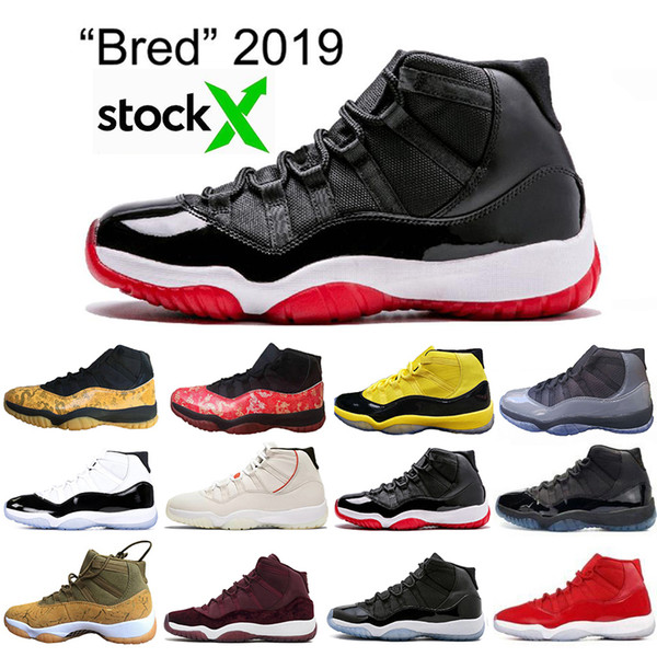 Stock X New Bred 11 Basketball shoes 11s Concord 45 Cool Grey Cap and Gown Gamma Platinum Tint Women Mens Trainers Sports sneakers