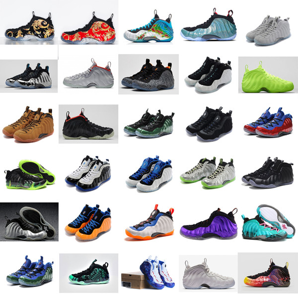 Cheap Men Penny Foams one basketball shoes for sale Weatherman Red Gold Black Green Glow Silver Grey Hardaway Posite sneakers boots with box