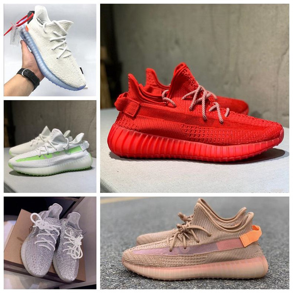 2019 New designer men and women zebra static cream sesame Kanye West og Clay True Form hyperspace 3M Wave Runner running shoes