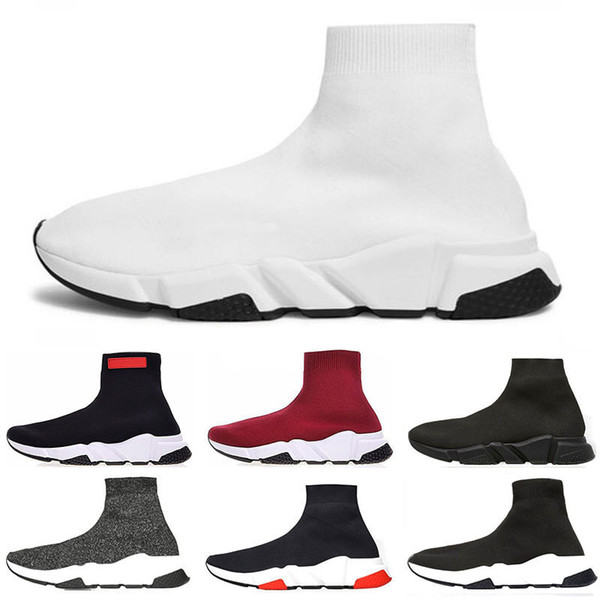 2019 designer shoes Speed Trainer Luxury red grey black white Flat Classic Socks Boots Sneakers Women Trainers Runner size 36-45