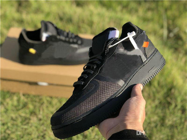 2019 New The Ten Sports Shoe Exact Edition Black Force 1 Low Volt 2.0 Sneaker OFF Training Flat Shoe Men Women 10X Athletic Skate Shoe