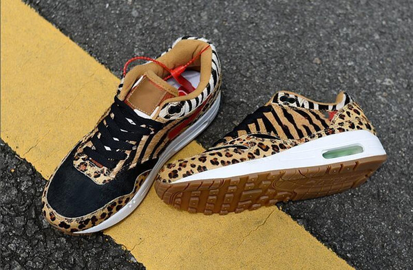 New Arrival 1 87 DLX Airs ATMOS Running Shoes Animal Pack 1s 87s Leopard Gra Men Maxes Women Classic Athletic Zapatos Trainers Size 36-45