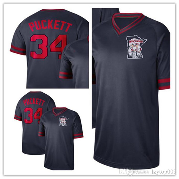 custom 2019 Men's Phillies 34 Kirby Puckett Cooperstown Collection Legend V-Neck women kids Fade Jersey