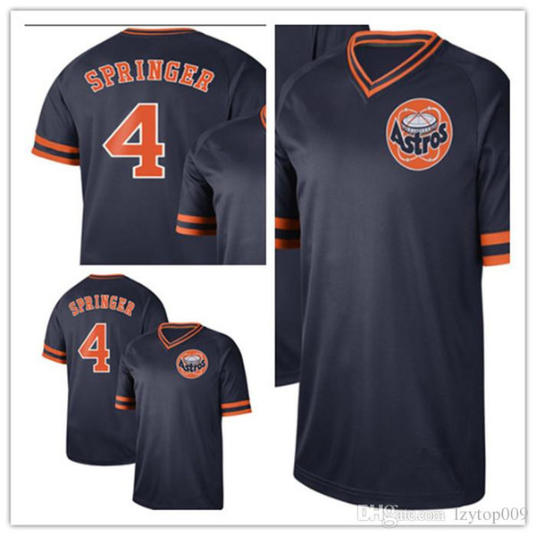 custom 2019 Men's Astros 4 George Springer Cooperstown Collection Fade Legend V-Neck women kids Jersey