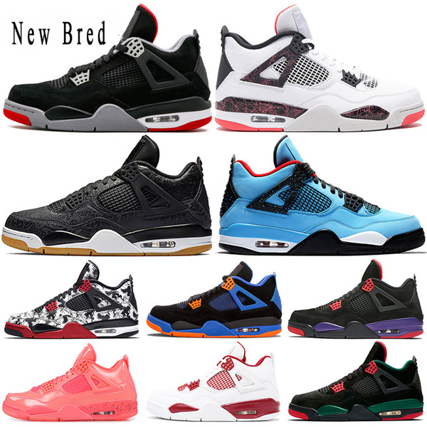 2019 New Arrival Bred Pale Citron Tattoo 4 IV 4s mens Basketball Shoes Pizzeria Singles Day Royalty Black cat mens trainers Sports Sneakers