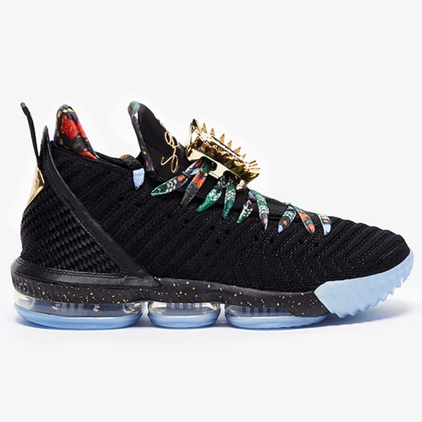 New lebron 16 Watch The Throne Men Basketball Shoes Black Metallic Gold-Rose Frost James 16 KC Gold Lacelocks Mens Athletic Sports Trainer