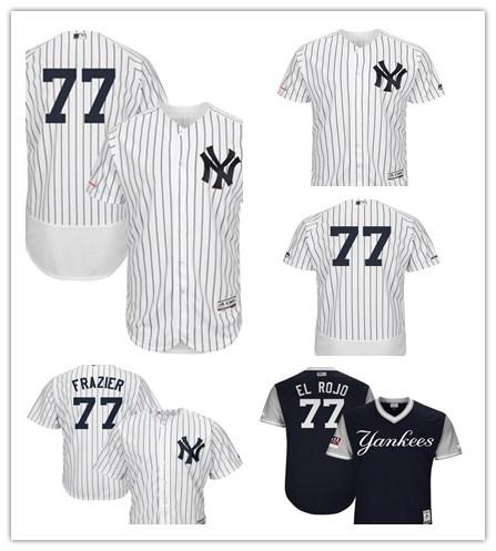 custom 2019 Men's Yankees 77 Clint Frazier El Rojo New York NavyGray Players' Weekend Authentic women kids Jersey