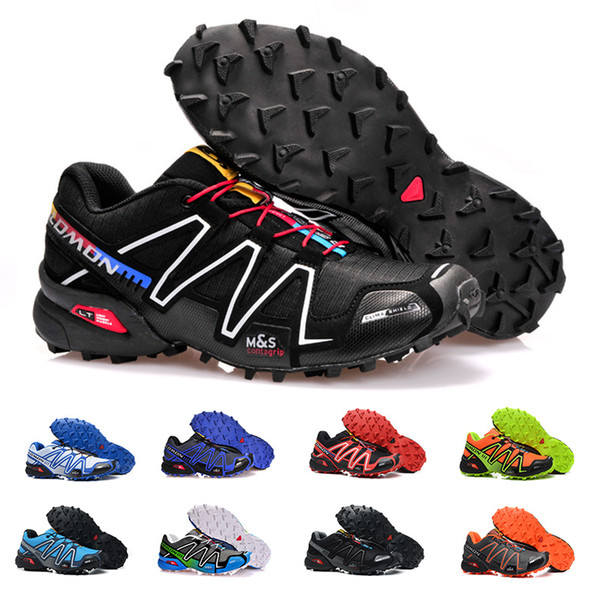 New Fashion Salomon Speed Cross 3 CS III Mens Running Shoes Cheap Black Red Blue Yellow Outdoor Jogging Sports Athletic Shoe