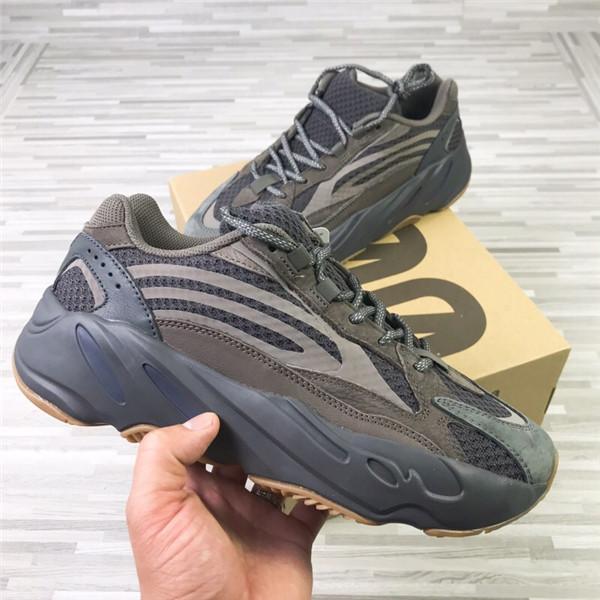 High Quality 700 v2 Geode Dark Brown Black Men Women Running Shoes 3M Reflective Suede Sports Sneakers