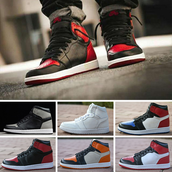 High Quality 2018 New 1 High OG Basketball Shoes Game Royal Banned Shadow Bred Red Blue Toe cheap Men 1s Shattered Backboard Retro Sneakers