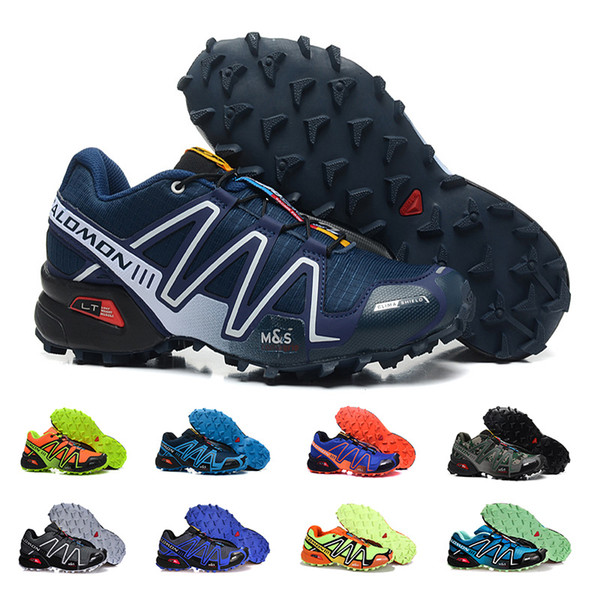 New Cheap Salomon Speed Cross 3 CS III Mens Running Shoes High Quality Black Red Blue Yellow Outdoor Jogging Sports Athletic Shoe