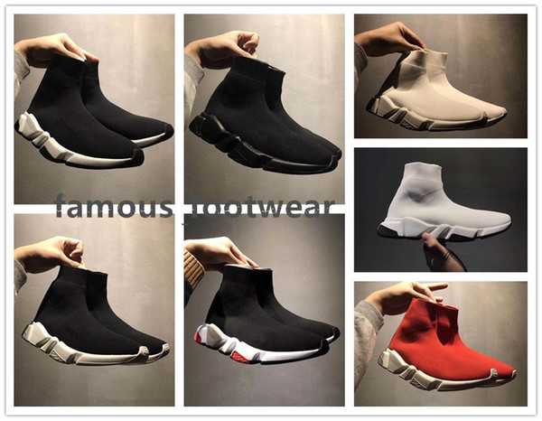 New Speed stretch-knit Mid sneaker Socks Shoes Paris Speed Trainer Running Sneakers Sock Race Runners black Shoes men womens Sports Shoes