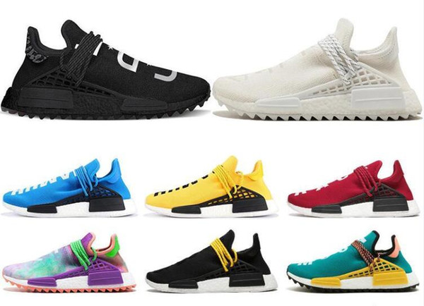 Human Race Hu trail pharrell williams men running shoes Nerd black cream Holi mens trainers women designer sports outdoor sneakers size 5-12