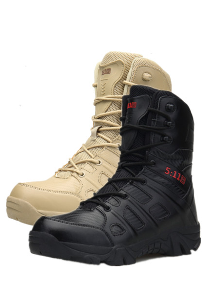 Waterproof hiking shoes Increasing Climbing Desert High-top Military Tactical Boots stylish leather comfortable non-slip wear-resistant shoe