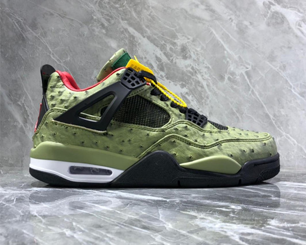 2019 New 4s 4 Outdoor Shoes Mens tattoo Sneakers Green Basketball Shoes Size 40-47 Sports Sale