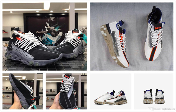 new top blue black white color React LW WR Mid ISPA shoes Element 87 shoes black white colour euro 36-46