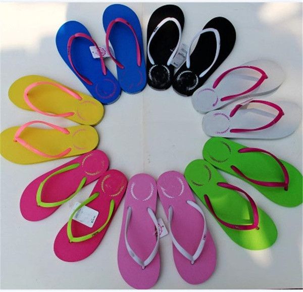 5 Colors Girls Flip Flops Sandals Beach Slippers Shoes Womens Summer Outdoor Soft Beach Ladies Slipper 2pcs/pair