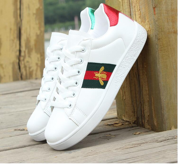 2019 spring and autumn new small bee embroidery men and women flat bottom wild student casual shoes couple models sports shoes women