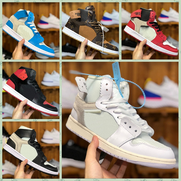 JN001OFc hot sale cheap Men Women Sports outdoors shoes 1 Retro High MID OG 1S J Luxury designer basketball Sneakers Official Breathable