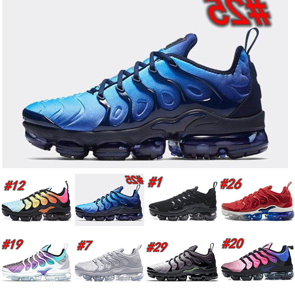 TN Plus Men Running Shoes USA Grape Red Violet Blue Tropical Sunset Triple Black White Womens Trainers Designer Sports Shoes Sneakers 5.5-11