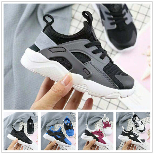 2018 New children Air Huarache IV 4.0 Ultra Running shoes Huraches boys girls shoes baby kids Triple Huaraches sneakers 22-35