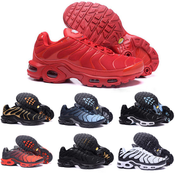 2018 New Design Top Quality TN Mens shOes Breathable Mesh Chaussures Homme Tn REqUin Noir Casual Running ShOes Size 7-12