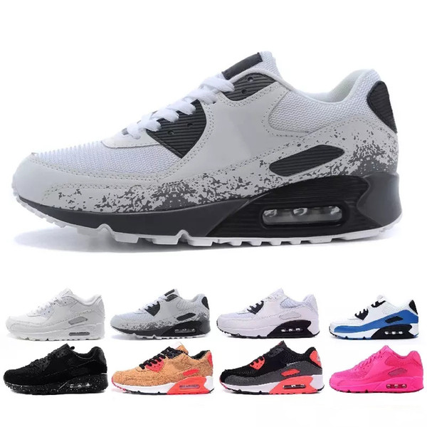 Mens Sneakers Shoes classic 90 Men and women Running Shoes Black Red White Sports Trainer Cushion Surface Breathable Sports Shoes 36-46