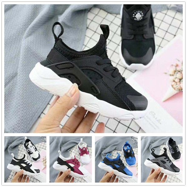 2019 new kids Huarache Running Shoes black blue White Huraches Zapatos Ultra Breathe Children boy toddler Trainers Hurache Sports Sneakers