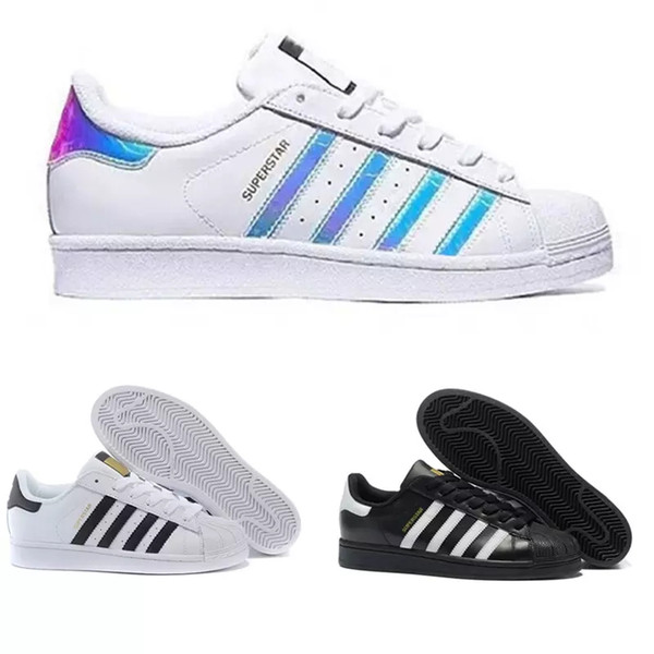 2018 Originals Superstar White Hologram Iridescent Junior Superstars 80s Pride Sneakers Super Star Women Men Athletic Running Shoes 36-45