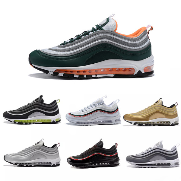 2019 New Arrival 97 Mens Womens Running Shoes Cushion Silver Gold Sneakers Athletic Designers Sports Outdoor Shoes air SZ 5.5-11