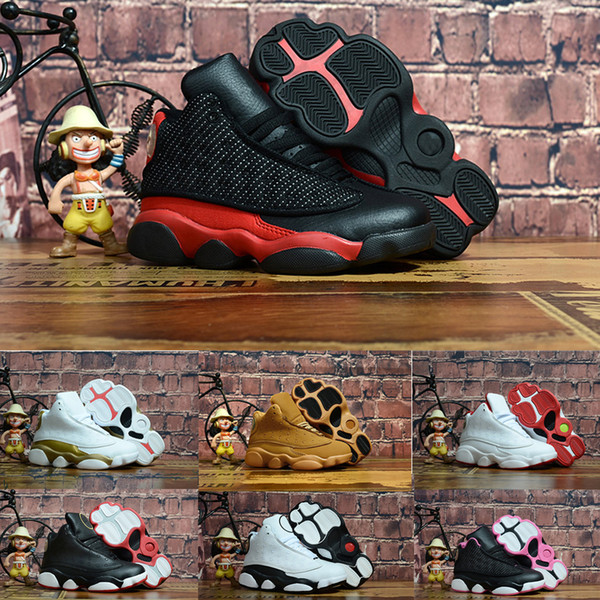 Infant Black Boy & girl 13s Bred History of Flight Kids basketball shoes HOF children athletic sports boy girl sneakers size 28-35