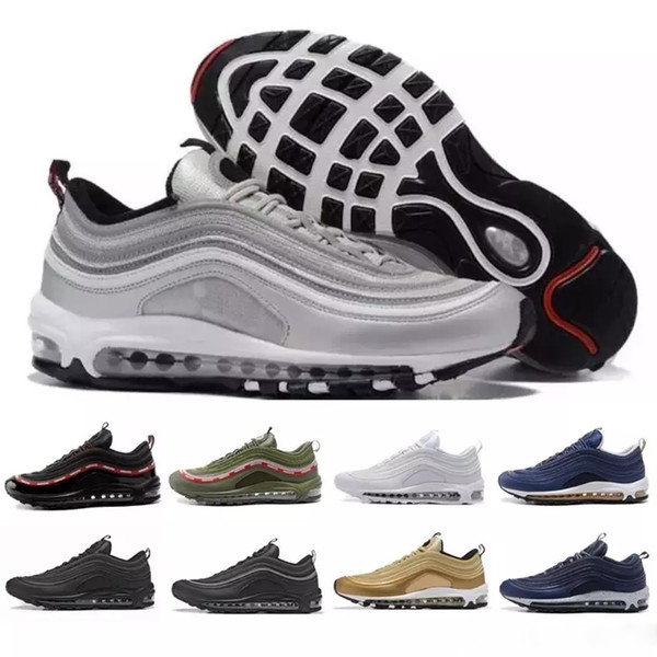 97 OG Michigan running shoes OG Triple black Metallic Gold Silver Bullet WHITE 3M Premium Sports Trainers 97s sneaker Footwear free shipping