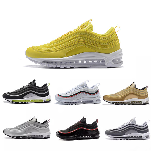 2018 Anniversary Edition Running 97s triple Black White Og Metallic Gold Silver Bullet Trainer X Undftd Speed 97 OS Men women Sport Shoes