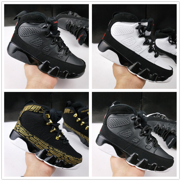 9s 9 Kids Basketball Shoes The Spirit LA Oreo Space Jam PE Anthracite Bred black white gold blue Children Youth Sneakers boys girls EUR28-35