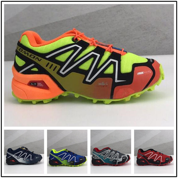 2018 Kids Solomon Speed Cross 3 CS Boys Designer Running Shoes Black Green Red Blue Children Outdoor Sports sneakers size 30-35