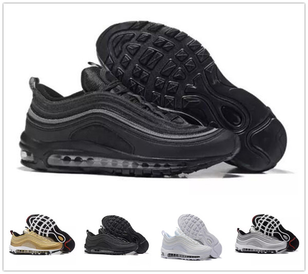 97 High quality Outdoor shoes Running Shoes s OG Gold Silver Bullet Triple White Black Casual Mens womens Trainer Sports Sneakers Size 36-45