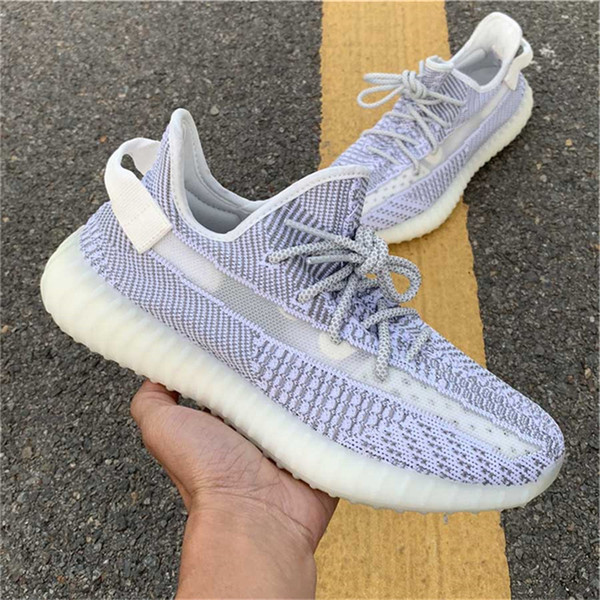 2018 Hot Authentic 350 V2 Static Kanye West Man Women Outdoor Shoes Butter Sesame Zebra Semi Frozen Yellow EF2905 Sneakers With Original Box